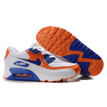 Nike Air Max 90 Womens Shoes Wholesale Orange Blue White Germany